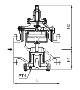 Bản vẽ kích thước và bảng thông số của van giảm áp
