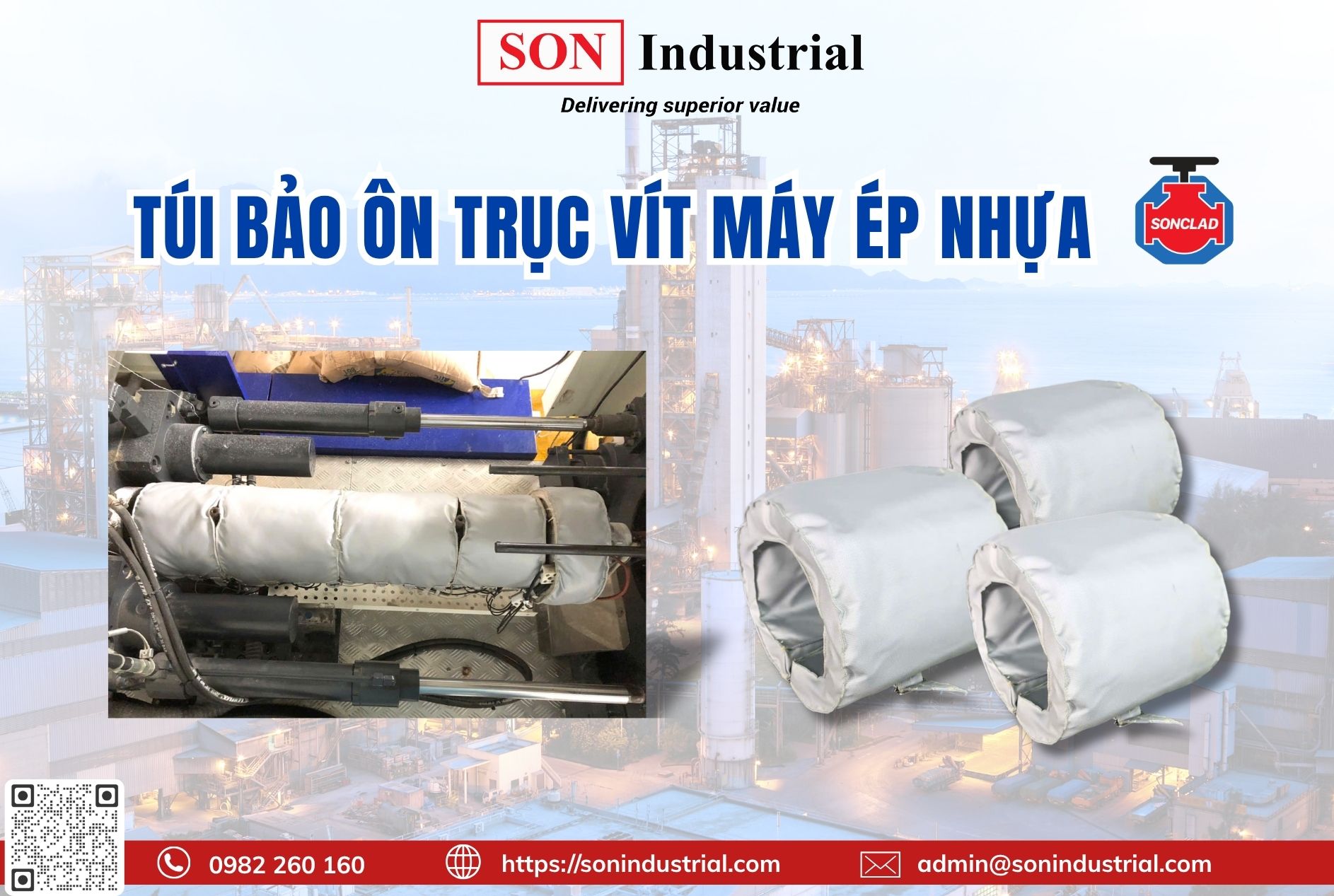 túi bảo ôn trục vít máy ép nhựa SON