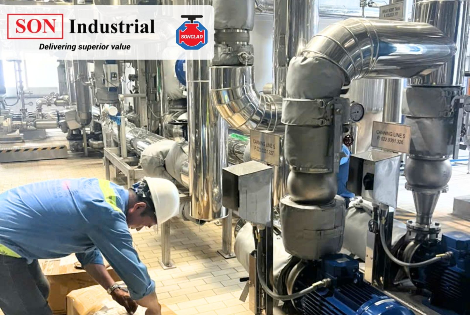 lắp túi bảo ôn nhà máy nước giải khát