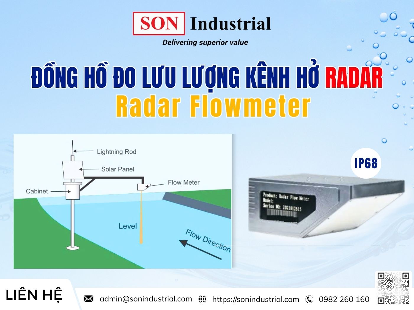 đồng hồ lưu lượng kênh hở radar