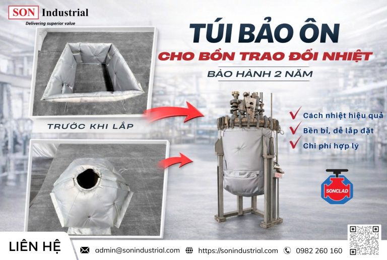 túi bảo ôn cho bồn trao đổi nhiệt