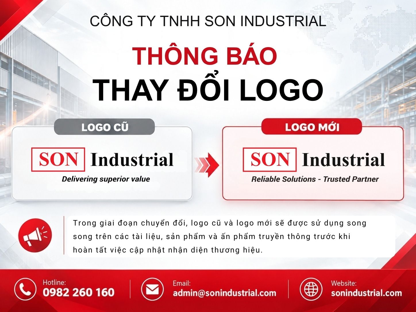 THÔNG BÁO THAY ĐỔI LOGO SON INDUSTRIAL