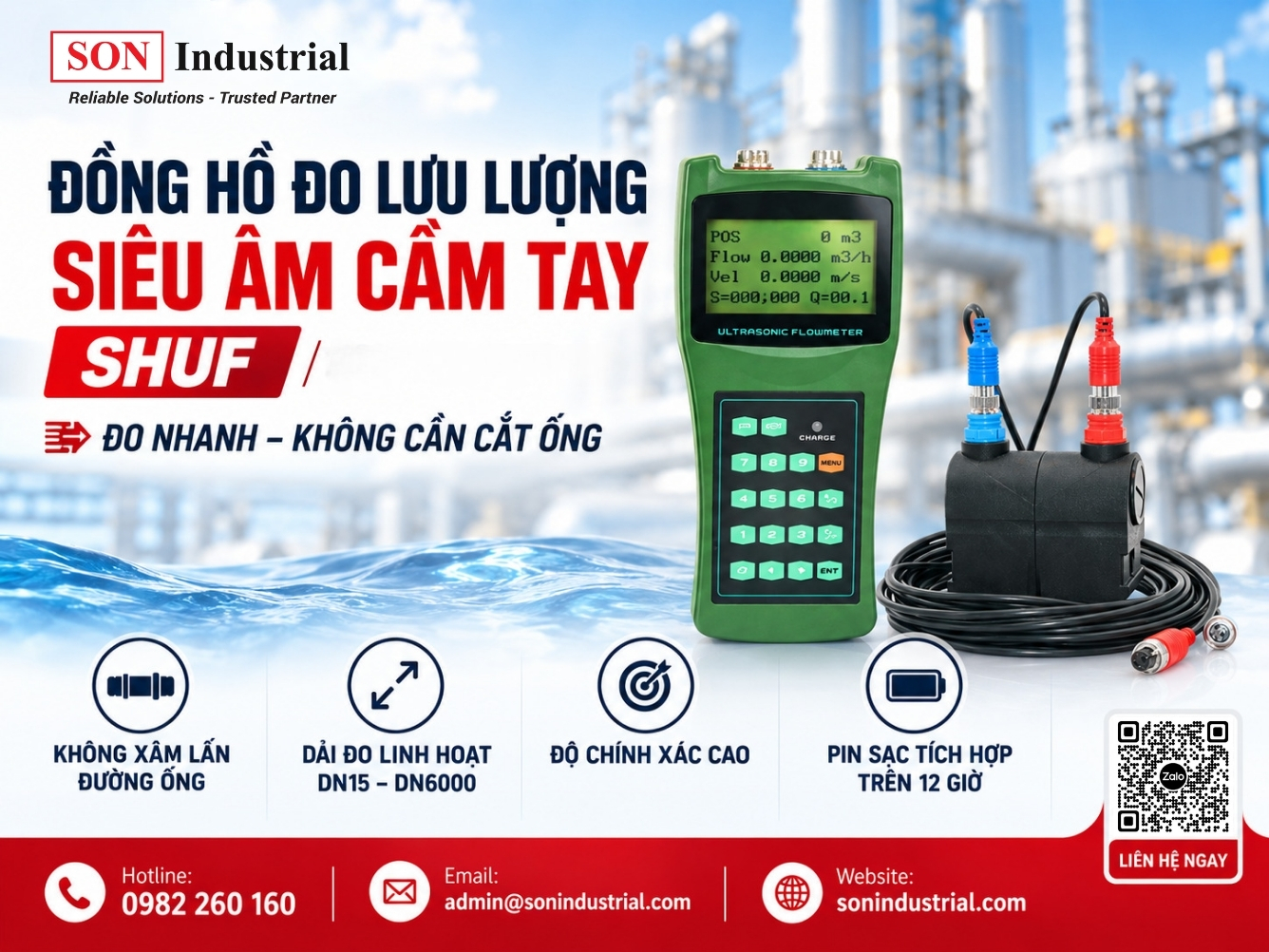 đồng hồ đo lưu lượng siêu âm cầm tay SHUF SON