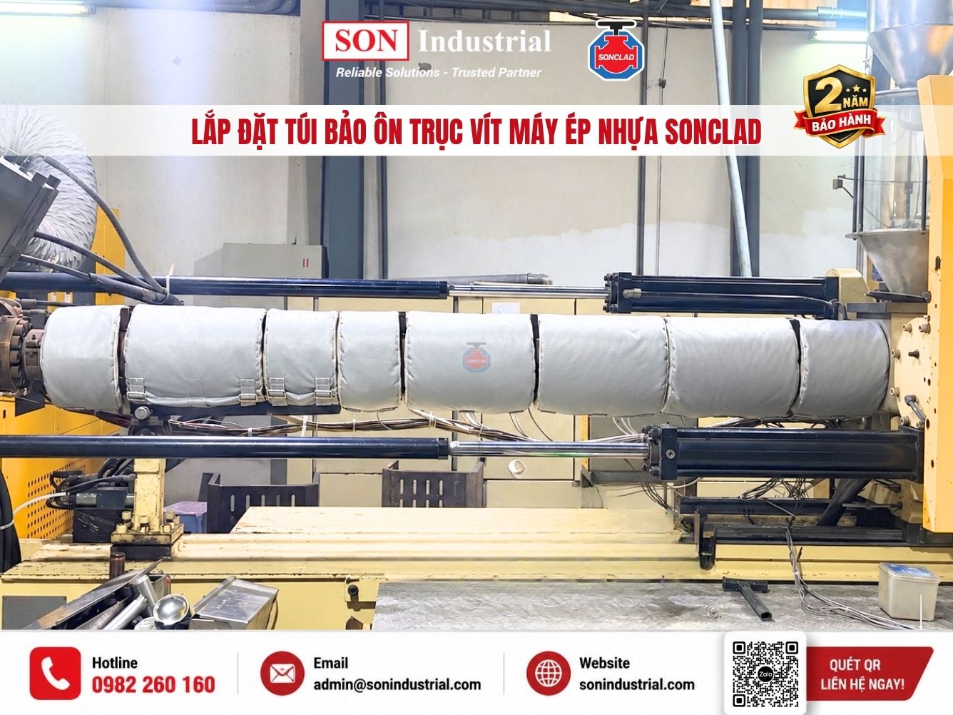 túi bảo ôn trục vít máy ép nhựa SonClad